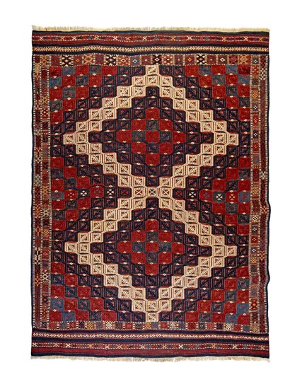 Antique Arpadere Bergama Boxed Cecim Kilim 19th Century 113 x 147 cm