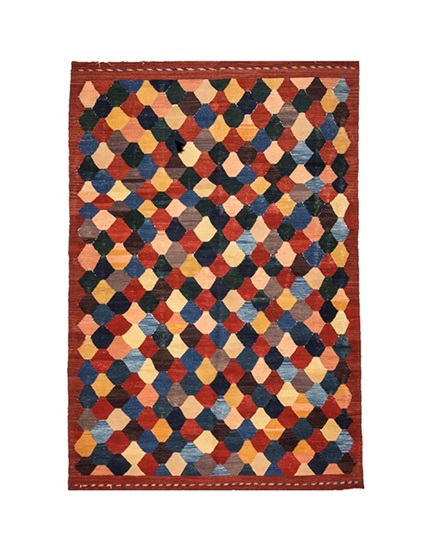 Hand Woven Special Production Root Dye Wool Kilim 237 x 155 cm