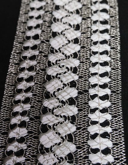 Çınarcık İşi Handmade Black Etol Shawl (on Kutnu Fabric) PGI
