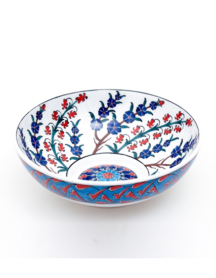 Iznik Ceramic Bowl with Spring Branch Design PDO
