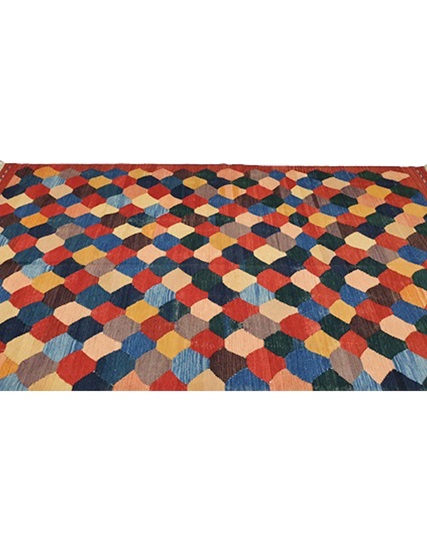 Hand Woven Special Production Root Dye Wool Kilim 237 x 155 cm