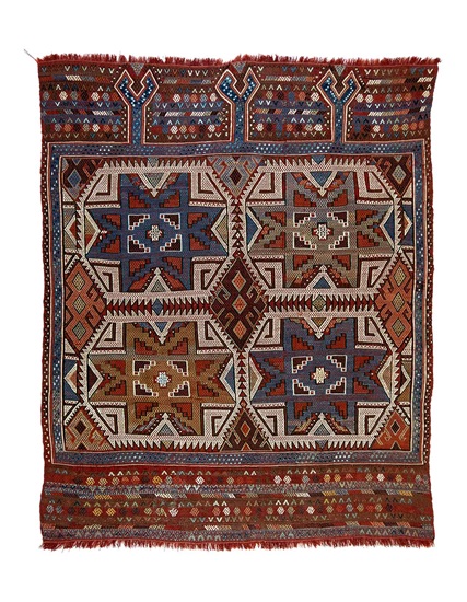 Antique Obruk Cecim Kilim 19th Century 140 x 162 cm